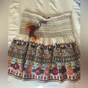 Zara embroidered mini skirt
